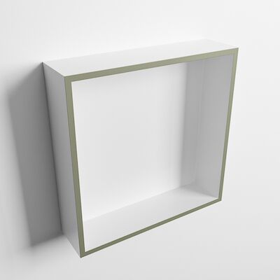 MONDIAZ EASY Nis 29,5×29,5cm in solid surface kleur Army | Talc. 1 vak geschikt voor in- of opbouw