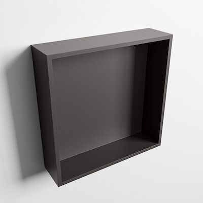 MONDIAZ EASY Nis 29,5×29,5cm in solid surface kleur DarkGrey | DarkGrey. 1 vak geschikt voor in- of opbouw