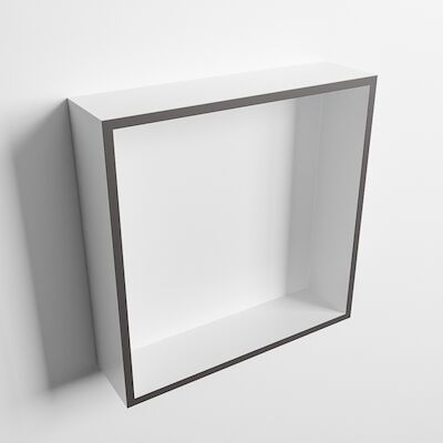 MONDIAZ EASY Nis 29,5×29,5cm in solid surface kleur DarkGrey | Talc. 1 vak geschikt voor in- of opbouw