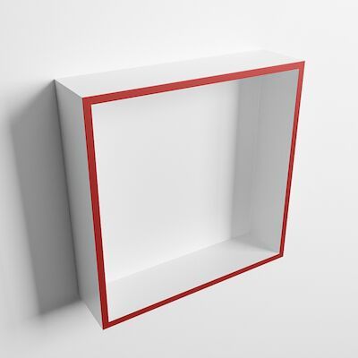 MONDIAZ EASY Nis 29,5×29,5cm in solid surface kleur Fire | Talc. 1 vak geschikt voor in- of opbouw