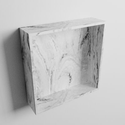 MONDIAZ EASY Nis 29,5×29,5cm in solid surface kleur Glace. 1 vak geschikt voor in- of opbouw