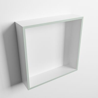 MONDIAZ EASY Nis 29,5×29,5cm in solid surface kleur Greey | Talc. 1 vak geschikt voor in- of opbouw