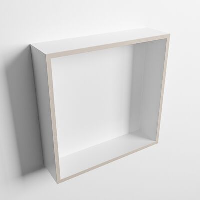 MONDIAZ EASY Nis 29,5×29,5cm in solid surface kleur Linen | Talc. 1 vak geschikt voor in- of opbouw