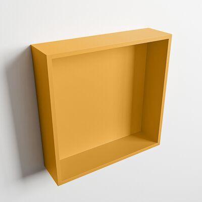 MONDIAZ EASY Nis 29,5×29,5cm in solid surface kleur Ocher | Ocher. 1 vak geschikt voor in- of opbouw