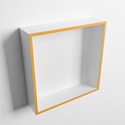 MONDIAZ EASY Nis 29,5×29,5cm in solid surface kleur Ocher | Talc. 1 vak geschikt voor in- of opbouw