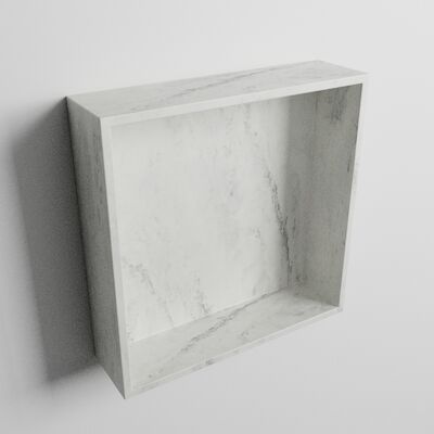 MONDIAZ EASY Nis 29,5×29,5cm in solid surface kleur Opalo. 1 vak geschikt voor in- of opbouw