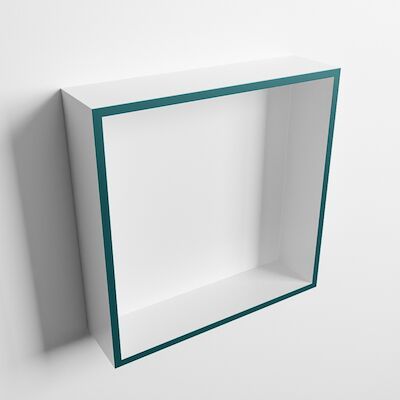 MONDIAZ EASY Nis 29,5×29,5cm in solid surface kleur Smag | Talc. 1 vak geschikt voor in- of opbouw