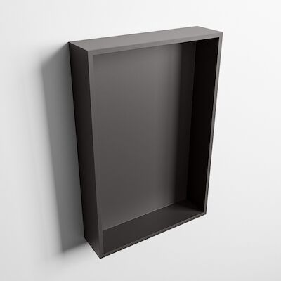 MONDIAZ EASY Nis 44,5×29,5cm in solid surface kleur DarkGrey | DarkGrey. 1 vak geschikt voor in- of opbouw