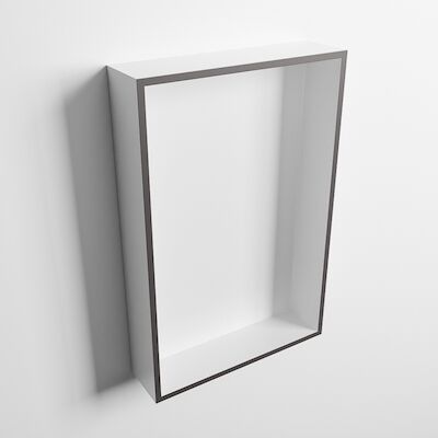 MONDIAZ EASY Nis 44,5×29,5cm in solid surface kleur DarkGrey | Talc. 1 vak geschikt voor in- of opbouw