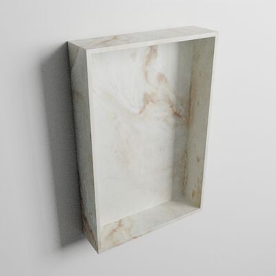 MONDIAZ EASY Nis 44,5×29,5cm in solid surface kleur Frappe. 1 vak geschikt voor in- of opbouw