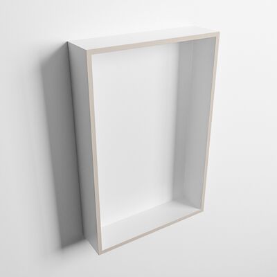 MONDIAZ EASY Nis 44,5×29,5cm in solid surface kleur Linen | Talc. 1 vak geschikt voor in- of opbouw