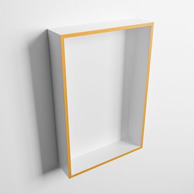 MONDIAZ EASY Nis 44,5×29,5cm in solid surface kleur Ocher | Talc. 1 vak geschikt voor in- of opbouw