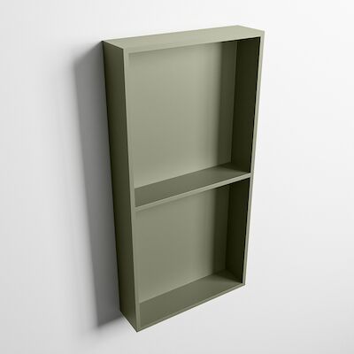 MONDIAZ EASY Nis 59,5×29,5cm in solid surface kleur Army | Army. 2 vakken geschikt voor in- of opbouw