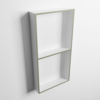 MONDIAZ EASY Nis 59,5×29,5cm in solid surface kleur Army | Talc. 2 vakken geschikt voor in- of opbouw