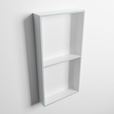 MONDIAZ EASY Nis 59,5×29,5cm in solid surface kleur Clay | Talc. 2 vakken geschikt voor in- of opbouw