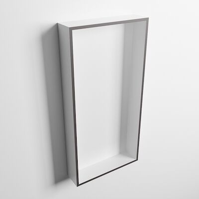 MONDIAZ EASY Nis 59,5×29,5cm in solid surface kleur DarkGrey | Talc. 1 vak geschikt voor in- of opbouw