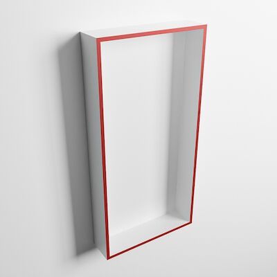 MONDIAZ EASY Nis 59,5×29,5cm in solid surface kleur Fire | Talc. 1 vak geschikt voor in- of opbouw