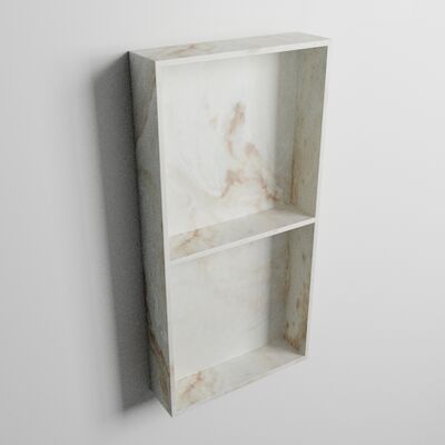 MONDIAZ EASY Nis 59,5×29,5cm in solid surface kleur Frappe. 2 vakken geschikt voor in- of opbouw