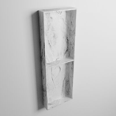 MONDIAZ EASY Nis 59,5×29,5cm in solid surface kleur Glace. 3 vakken geschikt voor in- of opbouw