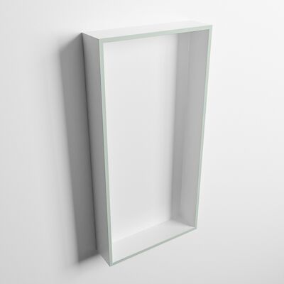MONDIAZ EASY Nis 59,5×29,5cm in solid surface kleur Greey | Talc. 1 vak geschikt voor in- of opbouw