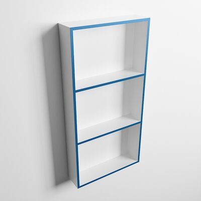 MONDIAZ EASY Nis 59,5×29,5cm in solid surface kleur Jeans | Talc. 3 vakken geschikt voor in- of opbouw