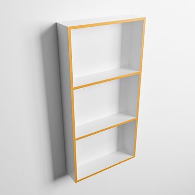 MONDIAZ EASY Nis 59,5×29,5cm in solid surface kleur Ocher | Talc. 3 vakken geschikt voor in- of opbouw