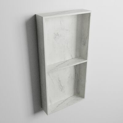MONDIAZ EASY Nis 59,5×29,5cm in solid surface kleur Opalo. 2 vakken geschikt voor in- of opbouw
