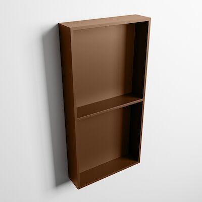 MONDIAZ EASY Nis 59,5×29,5cm in solid surface kleur Rust | Rust. 2 vakken geschikt voor in- of opbouw