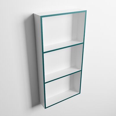 MONDIAZ EASY Nis 59,5×29,5cm in solid surface kleur Smag | Talc. 3 vakken geschikt voor in- of opbouw