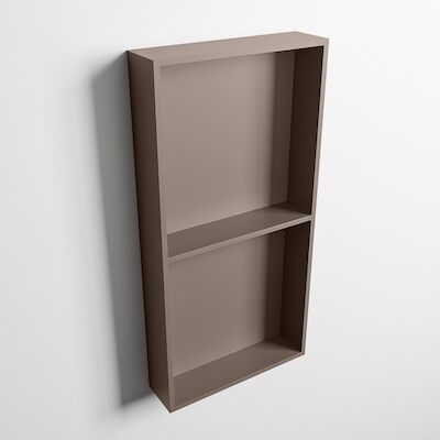 MONDIAZ EASY Nis 59,5×29,5cm in solid surface kleur Smoke | Smoke. 2 vakken geschikt voor in- of opbouw