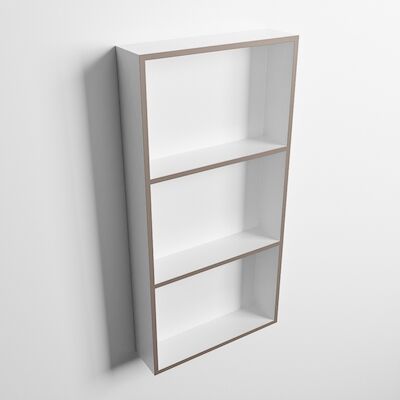 MONDIAZ EASY Nis 59,5×29,5cm in solid surface kleur Smoke | Talc. 3 vakken geschikt voor in- of opbouw