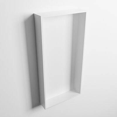 MONDIAZ EASY Nis 59,5×29,5cm in solid surface kleur Talc | Talc. 1 vak geschikt voor in- of opbouw