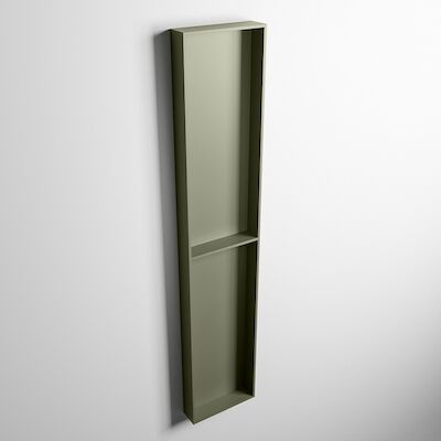 MONDIAZ EASY Nis 89,5×29,5cm in solid surface kleur Army | Army. 2 vakken geschikt voor in- of opbouw