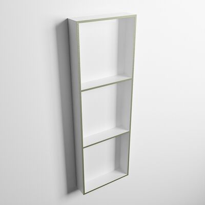 MONDIAZ EASY Nis 89,5×29,5cm in solid surface kleur Army | Talc. 3 vakken geschikt voor in- of opbouw