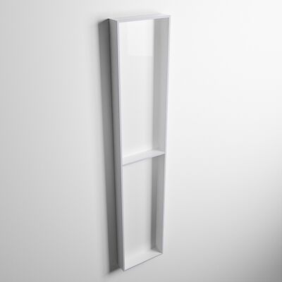 MONDIAZ EASY Nis 89,5×29,5cm in solid surface kleur Cale | Talc. 2 vakken geschikt voor in- of opbouw