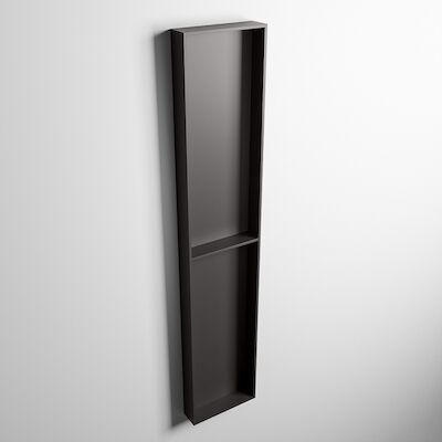 MONDIAZ EASY Nis 89,5×29,5cm in solid surface kleur DarkGrey | DarkGrey. 2 vakken geschikt voor in- of opbouw