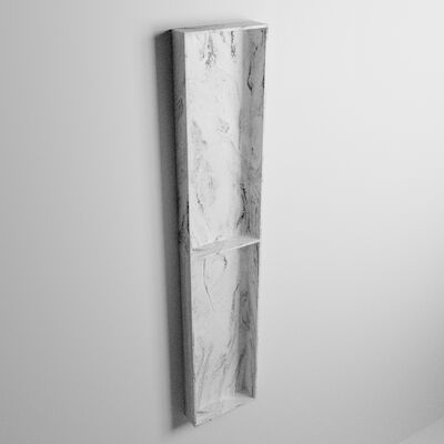 MONDIAZ EASY Nis 89,5×29,5cm in solid surface kleur Glace. 2 vakken geschikt voor in- of opbouw
