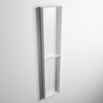 MONDIAZ EASY Nis 89,5×29,5cm in solid surface kleur Greey | Talc. 2 vakken geschikt voor in- of opbouw