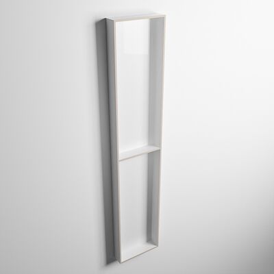 MONDIAZ EASY Nis 89,5×29,5cm in solid surface kleur Linen | Talc. 2 vakken geschikt voor in- of opbouw