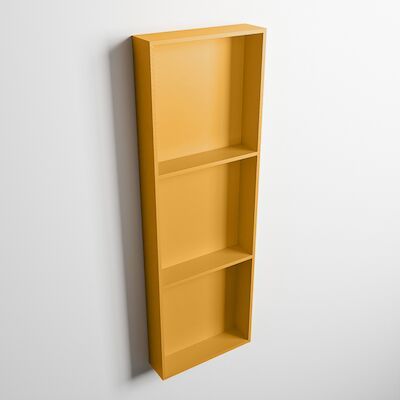 MONDIAZ EASY Nis 89,5×29,5cm in solid surface kleur Ocher | Ocher. 3 vakken geschikt voor in- of opbouw