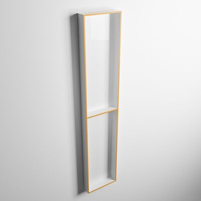 MONDIAZ EASY Nis 89,5×29,5cm in solid surface kleur Ocher | Talc. 2 vakken geschikt voor in- of opbouw