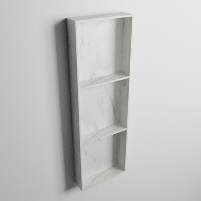 MONDIAZ EASY Nis 89,5×29,5cm in solid surface kleur Opalo. 3 vakken geschikt voor in- of opbouw