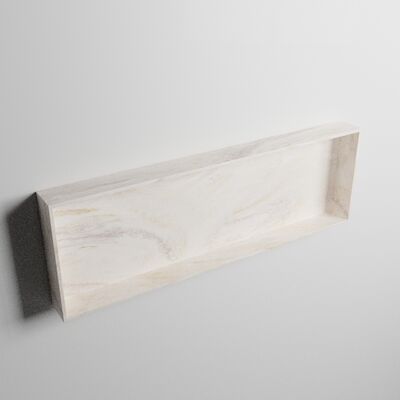 MONDIAZ EASY Nis 89,5×29,5cm in solid surface kleur Ostra. 1 vak geschikt voor in- of opbouw