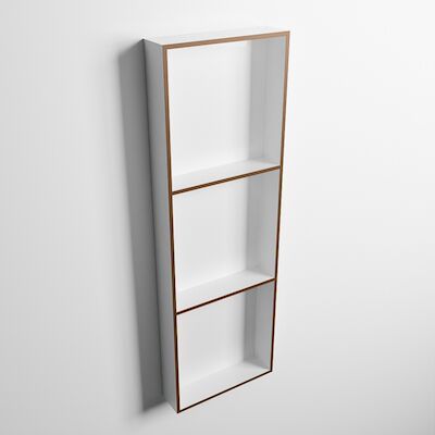 MONDIAZ EASY Nis 89,5×29,5cm in solid surface kleur Rust | Talc. 3 vakken geschikt voor in- of opbouw