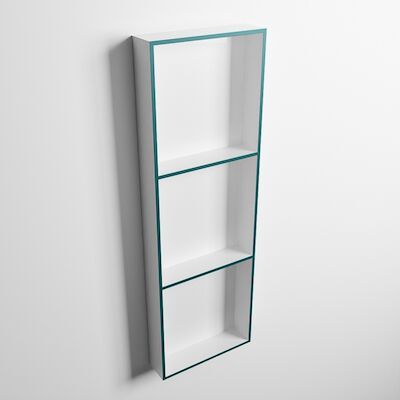 MONDIAZ EASY Nis 89,5×29,5cm in solid surface kleur Smag | Talc. 3 vakken geschikt voor in- of opbouw