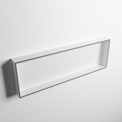 MONDIAZ EASY Nis 89,5×29,5cm in solid surface kleur Smoke | Talc. 1 vak geschikt voor in- of opbouw