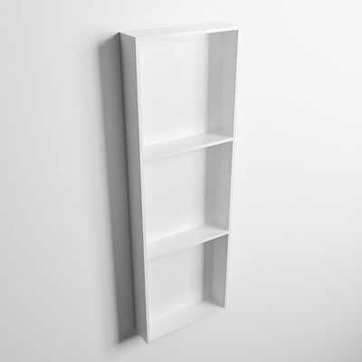 MONDIAZ EASY Nis 89,5×29,5cm in solid surface kleur Talc | Talc. 3 vakken geschikt voor in- of opbouw