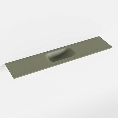 MONDIAZ EDEN Army solid surface inleg wastafel voor toiletmeubel 100cm. Positie wasbak midden