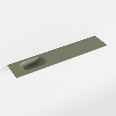 MONDIAZ EDEN Army solid surface inleg wastafel voor toiletmeubel 110cm. Positie wasbak links