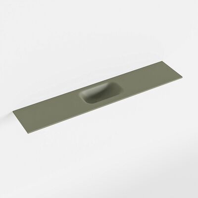 MONDIAZ EDEN Army solid surface inleg wastafel voor toiletmeubel 110cm. Positie wasbak midden